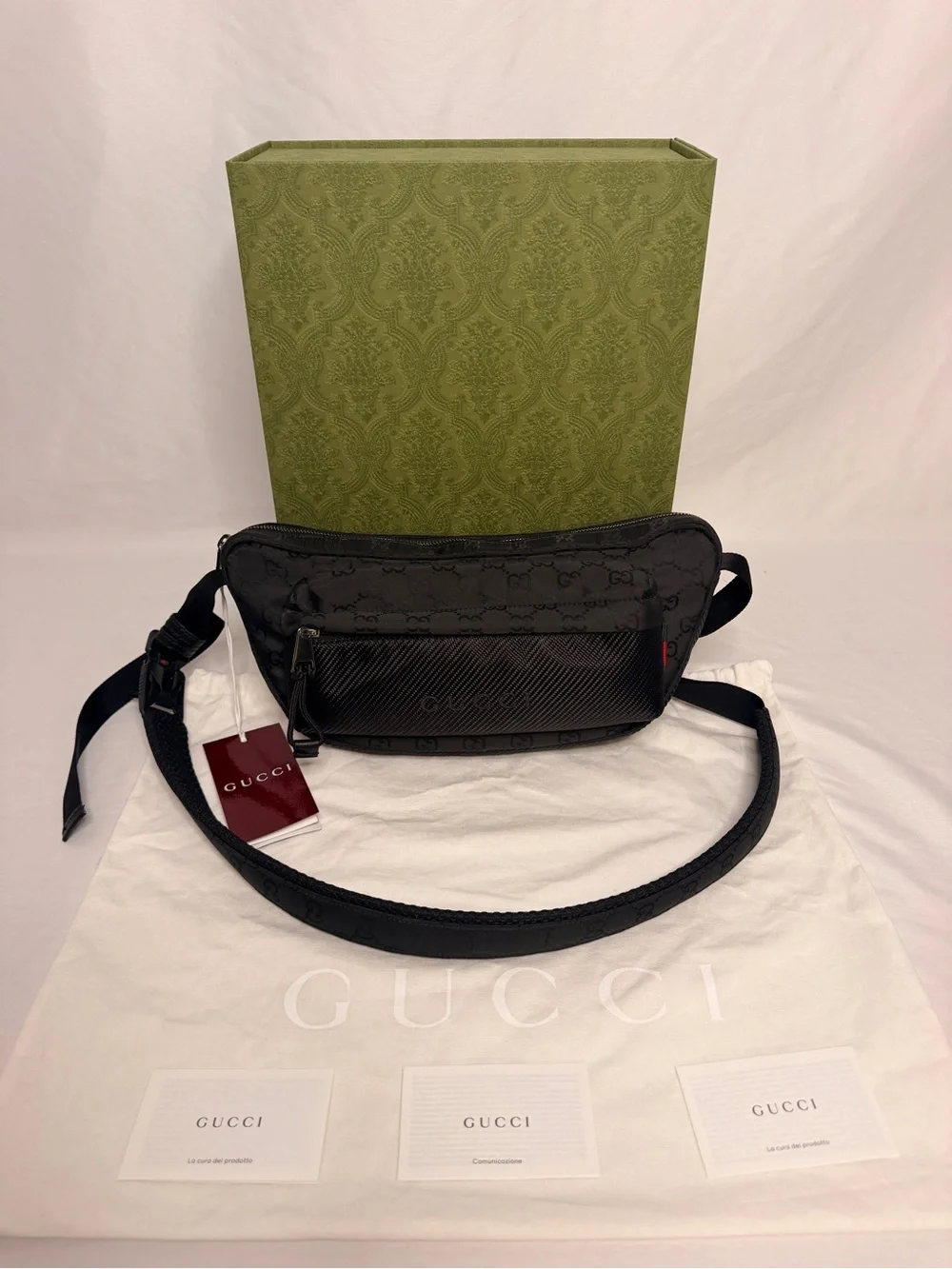 Gucci Nexus Large GG Nylon Sling Crossbody NWT w/ Gift Box 838929